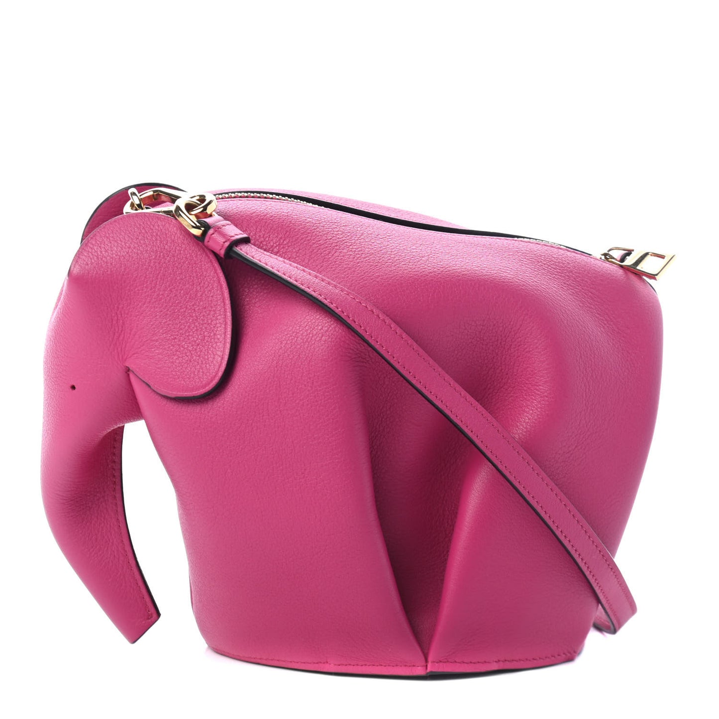 Calfskin Mini Elephant Crossbody Bag Fuchsia