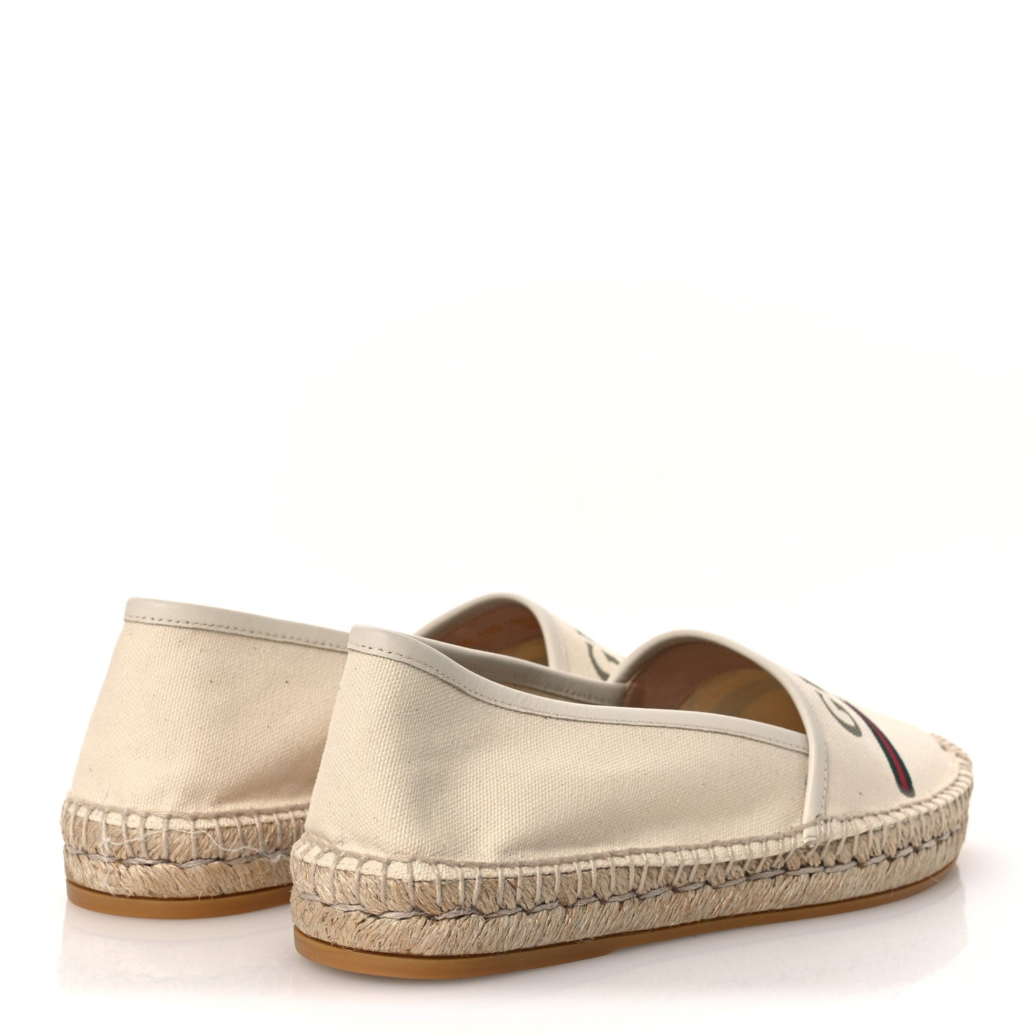Gucci Canvas Logo Espadrilles 39 Greggio White 5 of 10