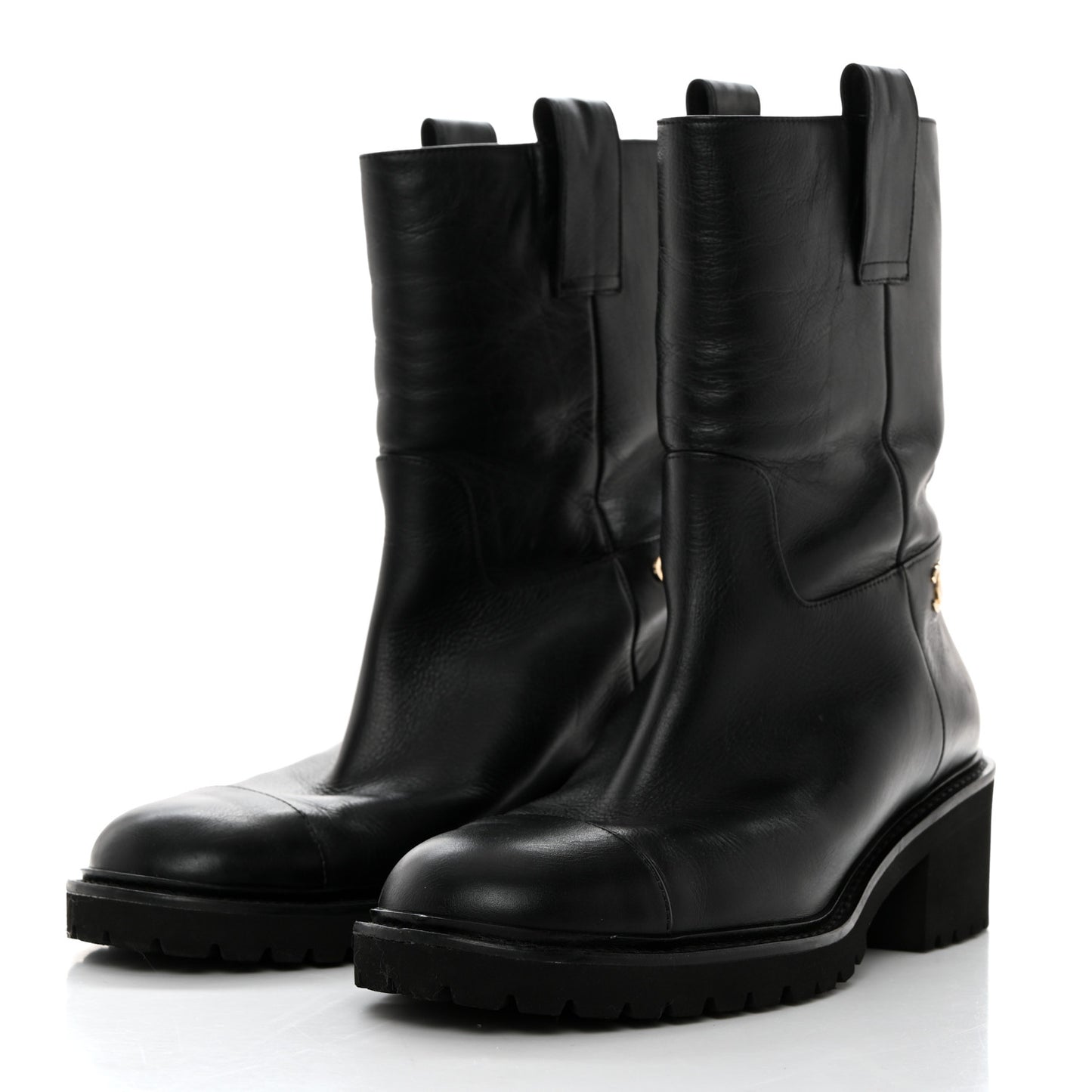 Calfskin CC Ankle Boots 38 Black