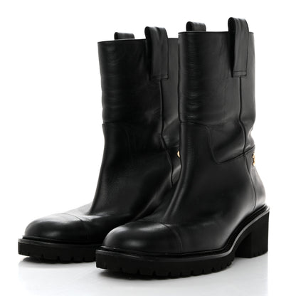 Chanel Calfskin CC Ankle Boots 38 Black 3 of 9