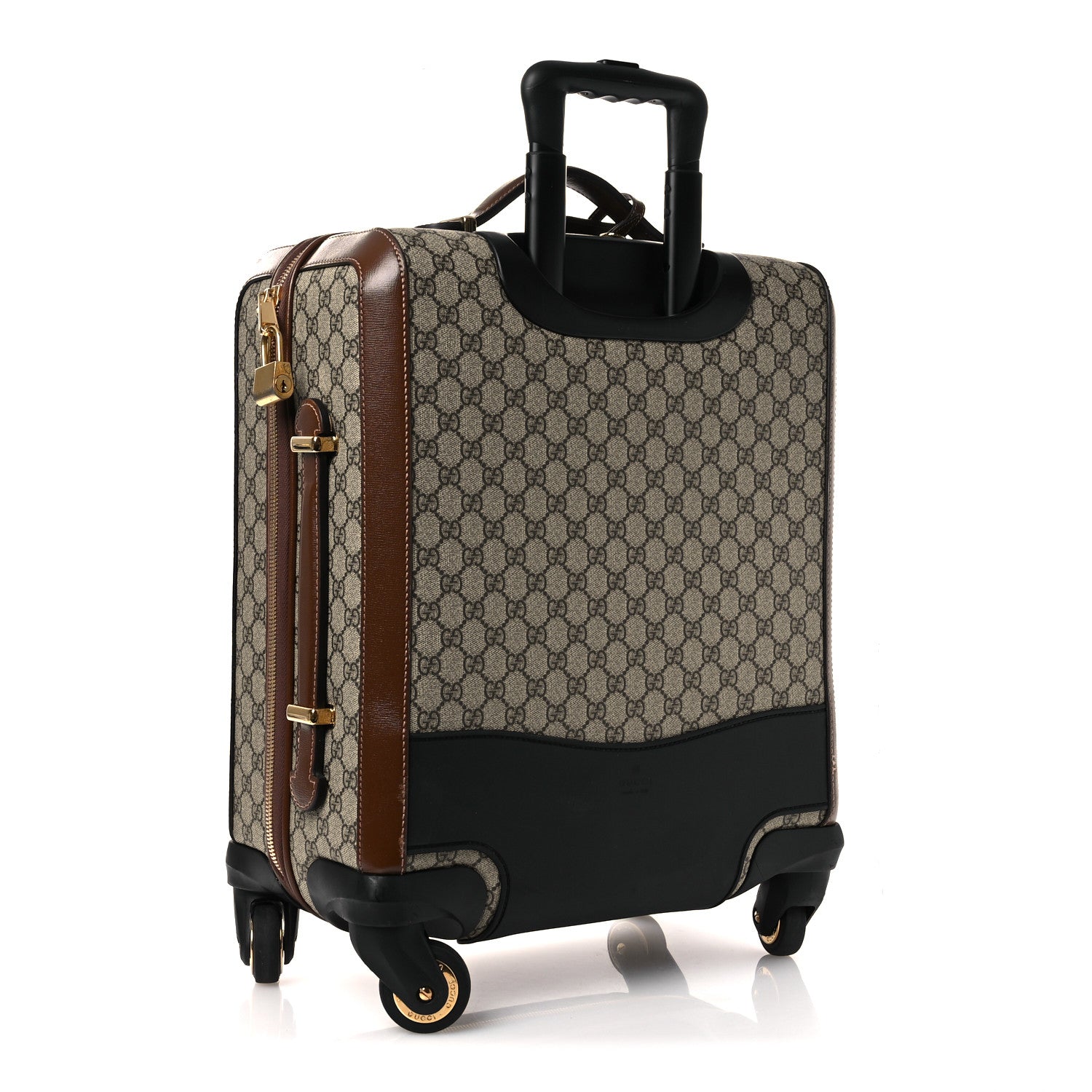 Gucci GG Supreme Monogram Azalea Calfskin Retro Interlocking G Small Savoy Cabin Trolley Beige Ebony Brown Sugar 2 of 15