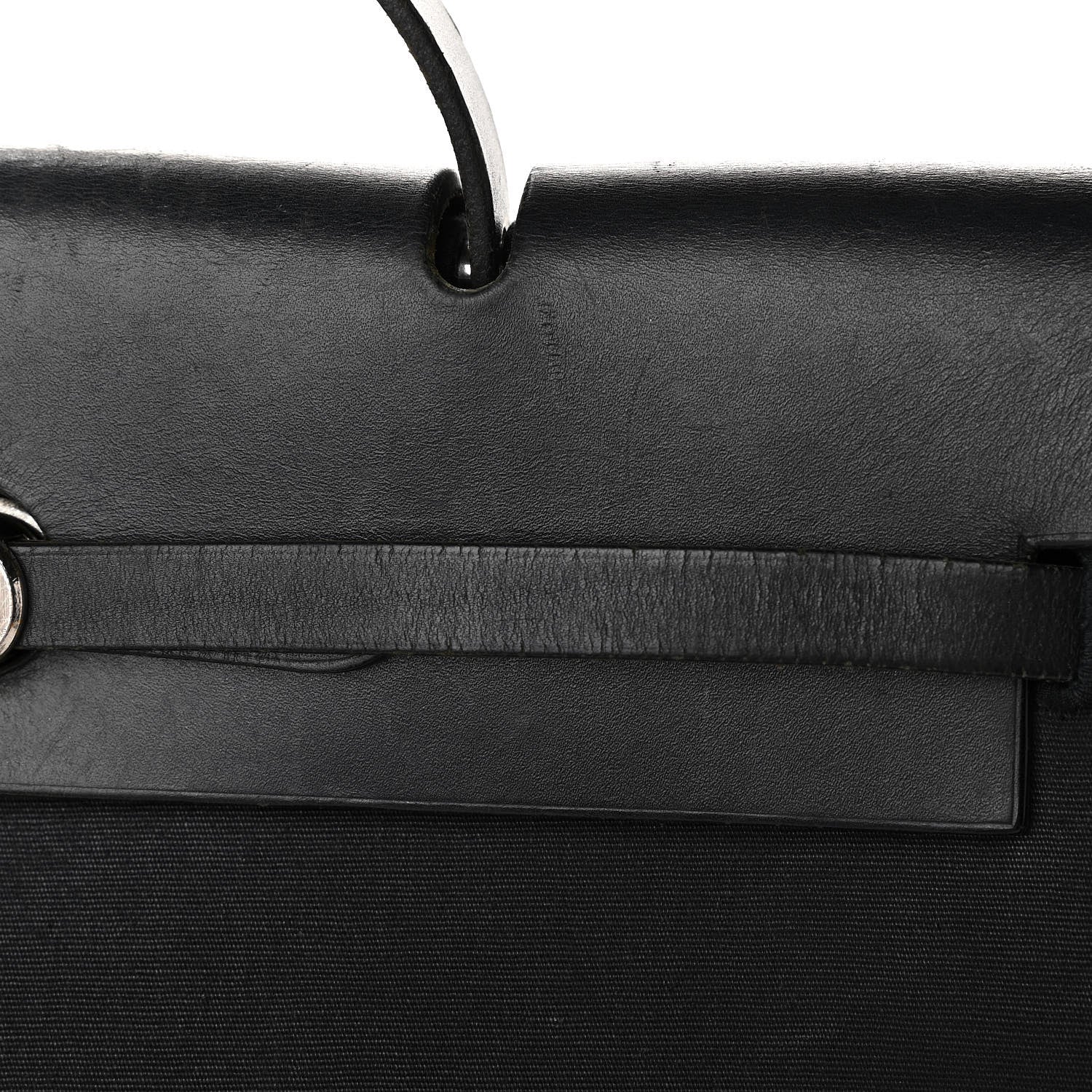 Hermes Toile Vache Calfskin Herbag 40 GM Black 14 of 17