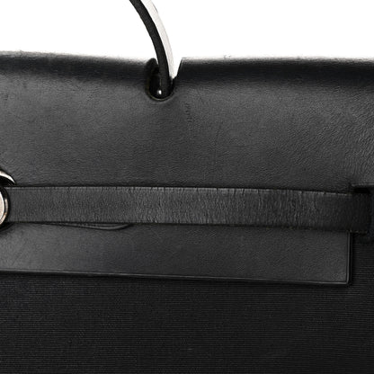 Hermes Toile Vache Calfskin Herbag 40 GM Black 14 of 17