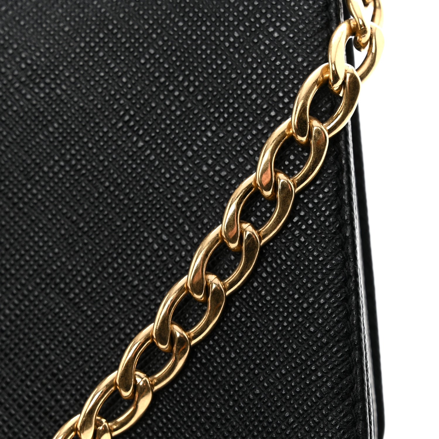 Prada Saffiano Lux Chain Wallet Black 11 of 11