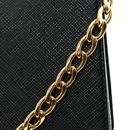 Prada Saffiano Lux Chain Wallet Black 11 of 11