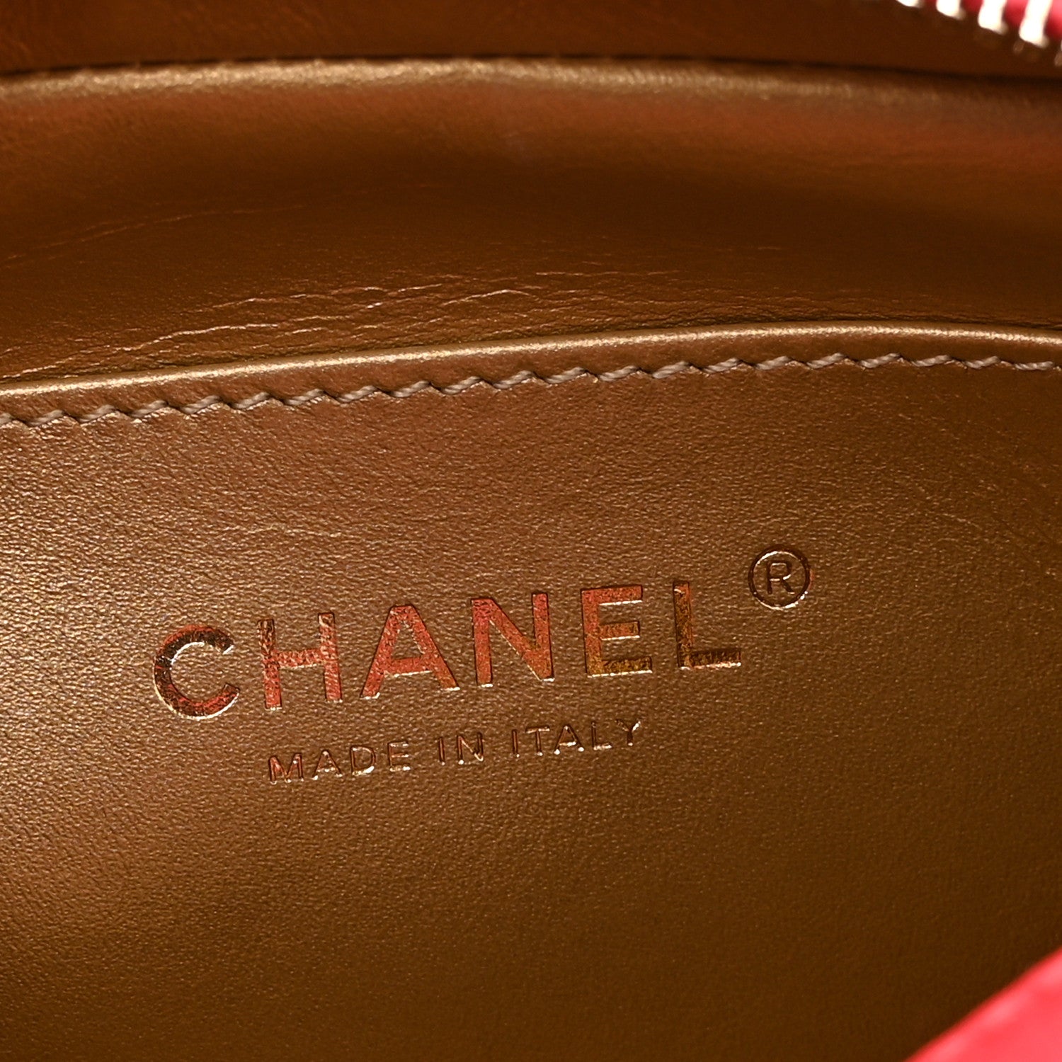 Chanel Lambskin Quilted CC Pearl Crush Camera Case Red 6 of 10