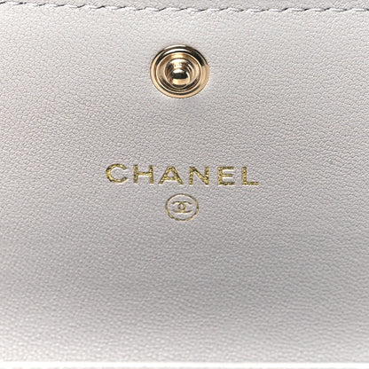 Chanel Lambskin Quilted Chanel 19 Flap Coin Purse With Chain Grey 6 of 11