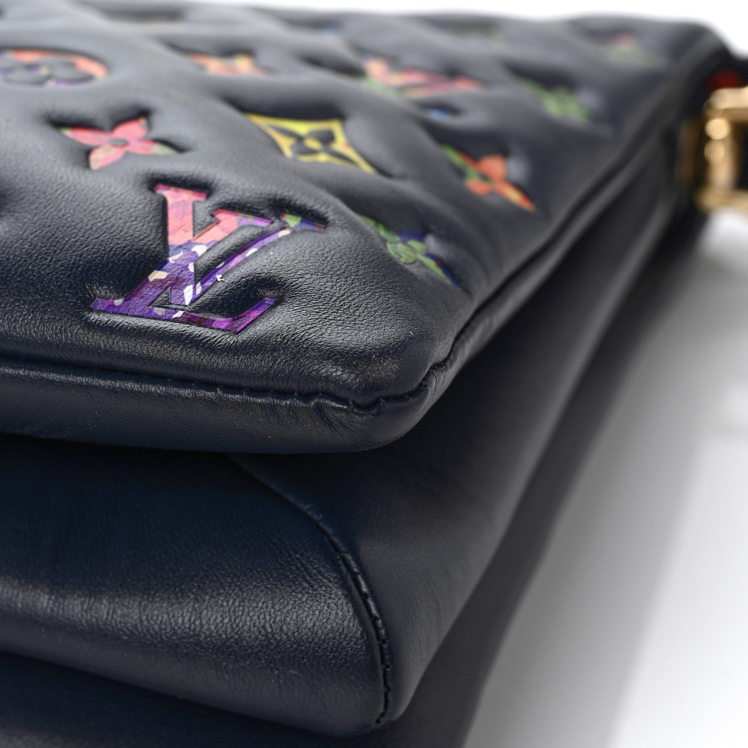 Louis Vuitton Lambskin Embossed Monogram LV Garden Coussin MM Navy Blue 8 of 8
