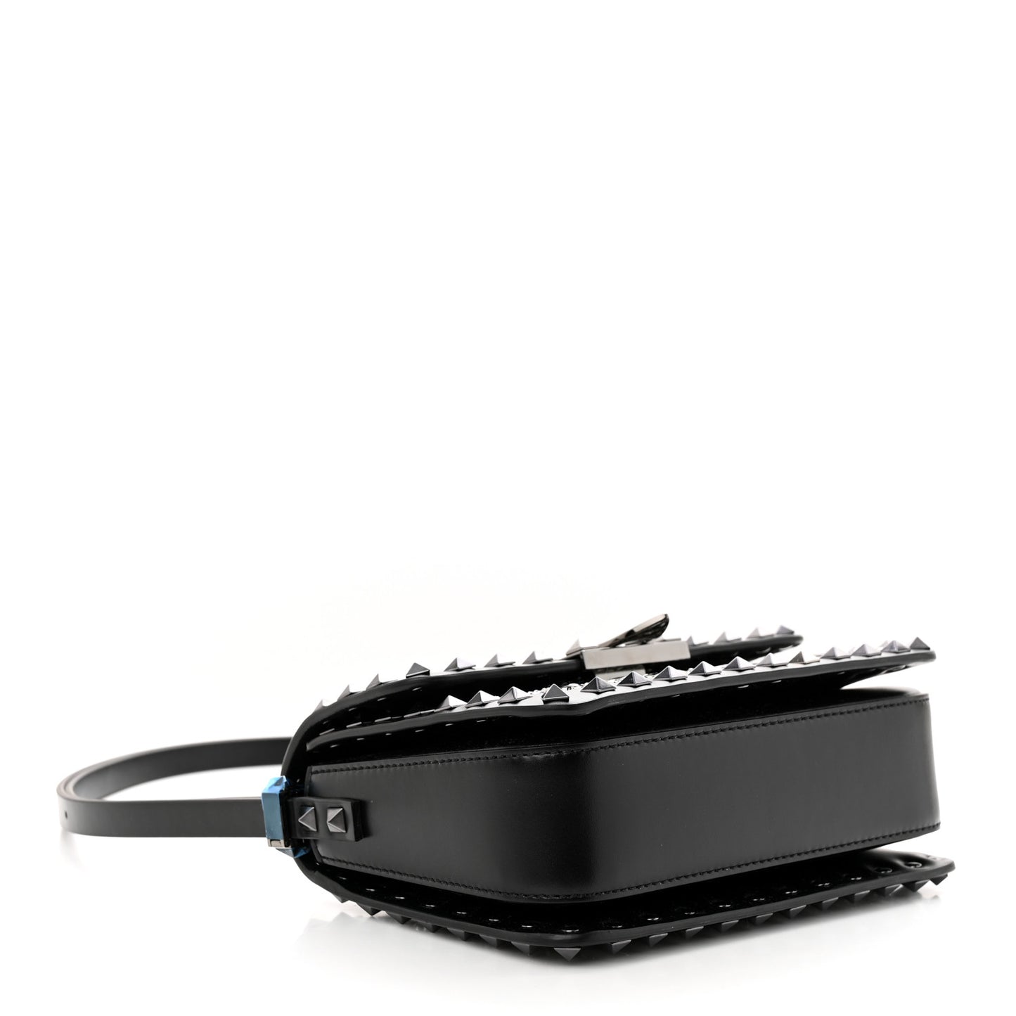 Rhinestone Small Rockstud Shoulder Bag Black