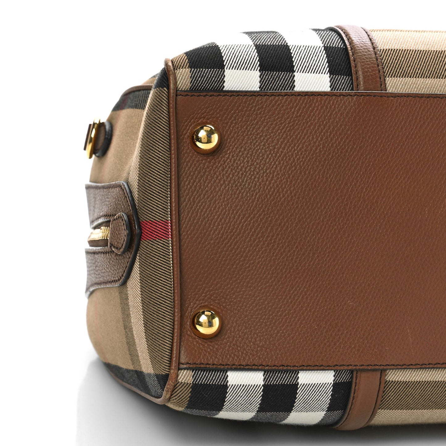 House Check Derby Calfskin Medium Alchester Bowling Bag Tan