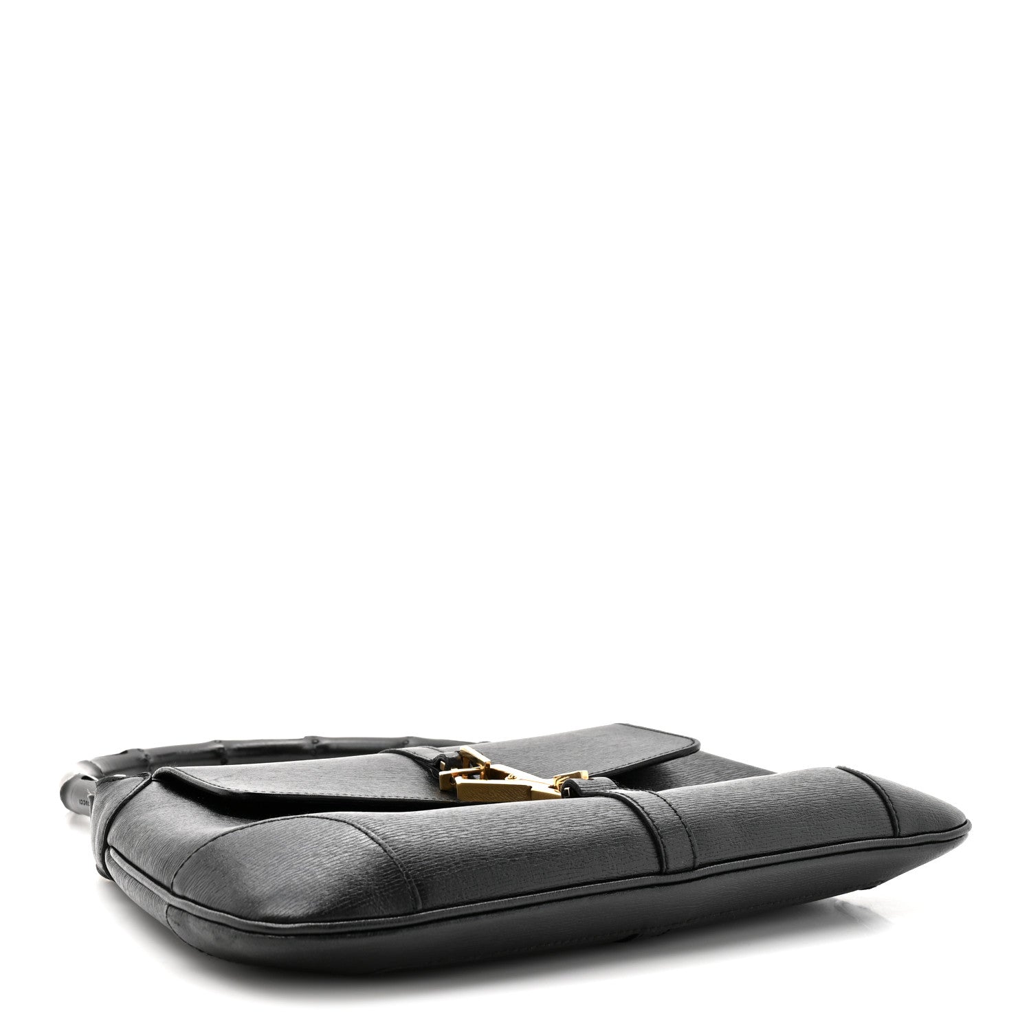 Gucci Calfskin Bamboo Handle Jackie O Hobo Black 4 of 13