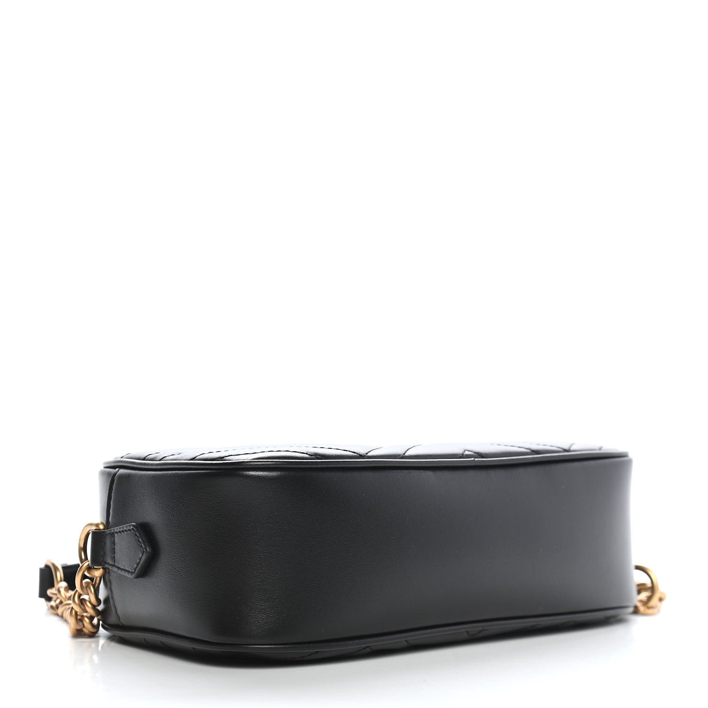 Calfskin Matelasse Small GG Marmont Chain Shoulder Bag Black