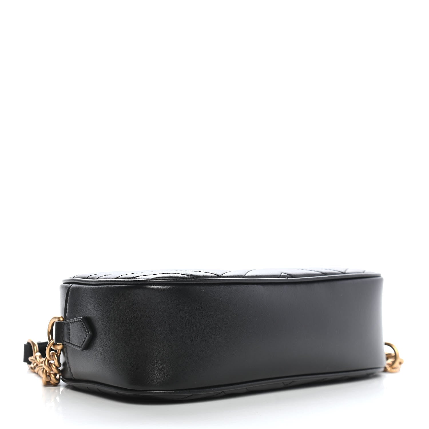 Gucci Calfskin Matelasse Small GG Marmont Chain Shoulder Bag Black 4 of 9