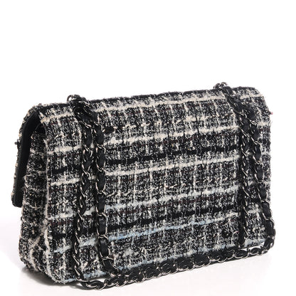 Chanel Tweed Medium Double Flap Black White 3 of 7