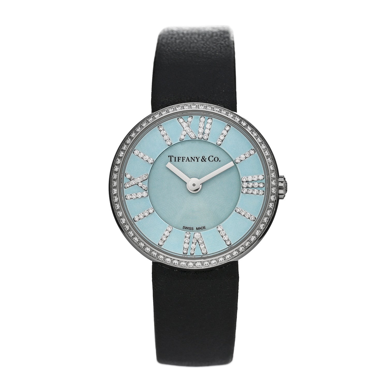Tiffany Stainless Steel Calfskin Diamond Bezel 24mm Atlas 2-Hand Quartz Watch Tiffany Blue Tiffany Blue 1 of 5