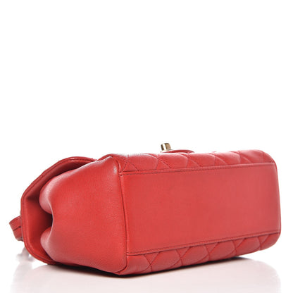 Chanel Shiny Sheepskin Quilted Mini Trapezio Flap Red 4 of 8