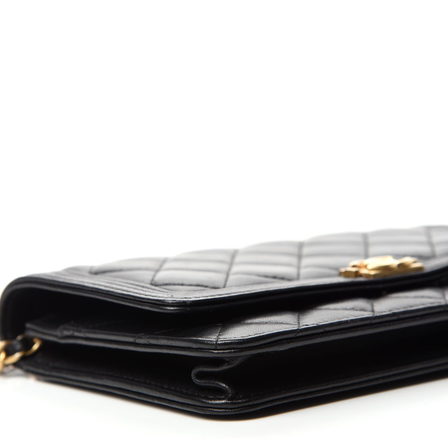 Chanel Lambskin Quilted Boy Wallet On Chain WOC Black 6 of 15
