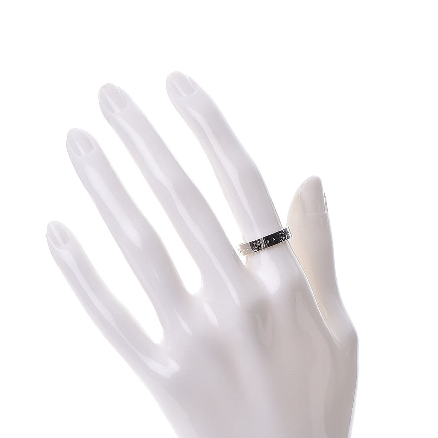 18K White Gold 4mm Icon Thin Band Ring 53.1 6.5