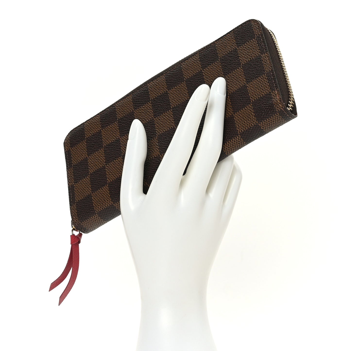 Damier Ebene Clemence Wallet Cherry