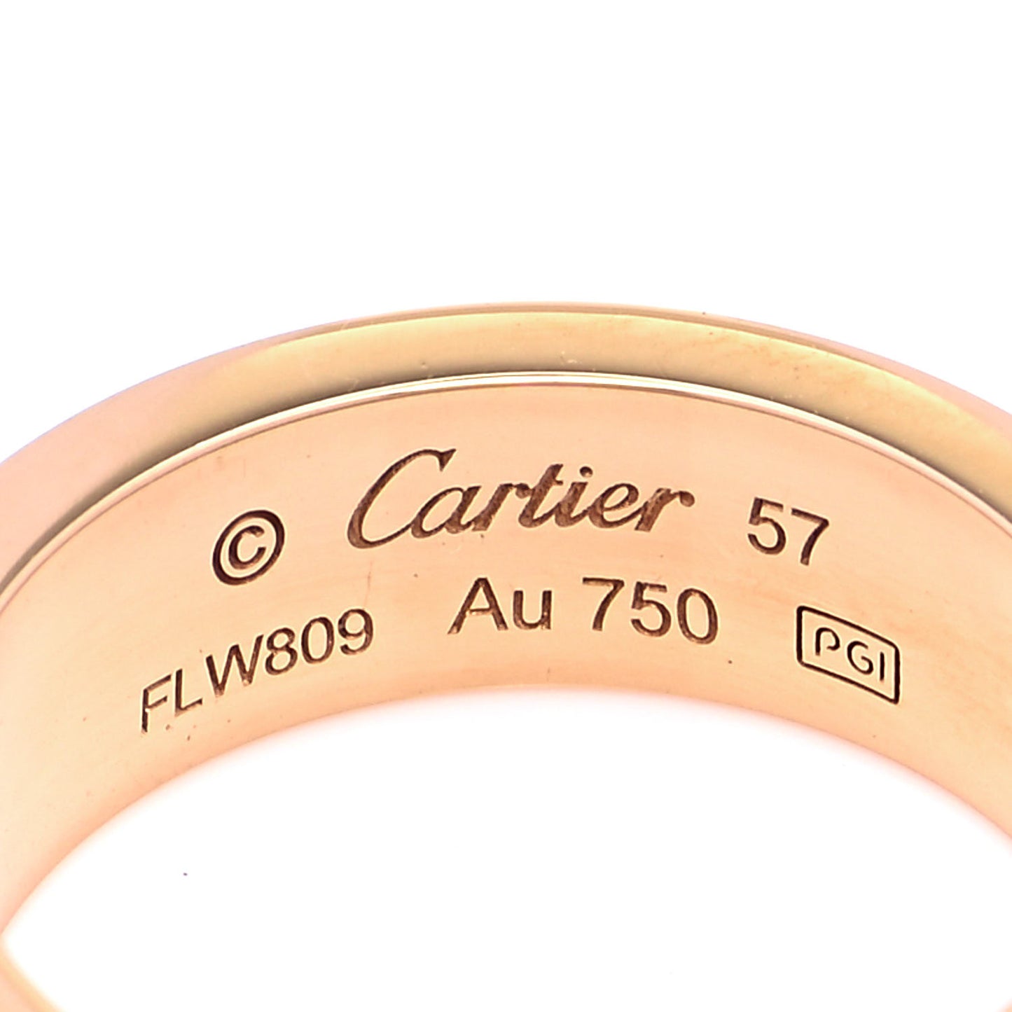 18K Pink Gold Diamond 6.5mm LOVE Paved Ring 57 8