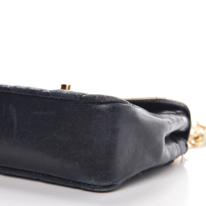 Chanel Lambskin Quilted Bicolor Extra Mini Flap Navy White 10 of 16