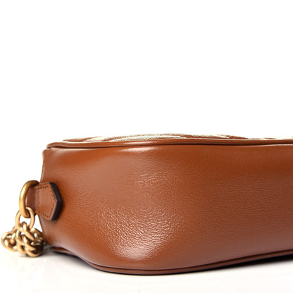Gucci Glazed Calfskin Matelasse Diagonal Small GG Marmont Chain Shoulder Bag Cuir 8 of 9
