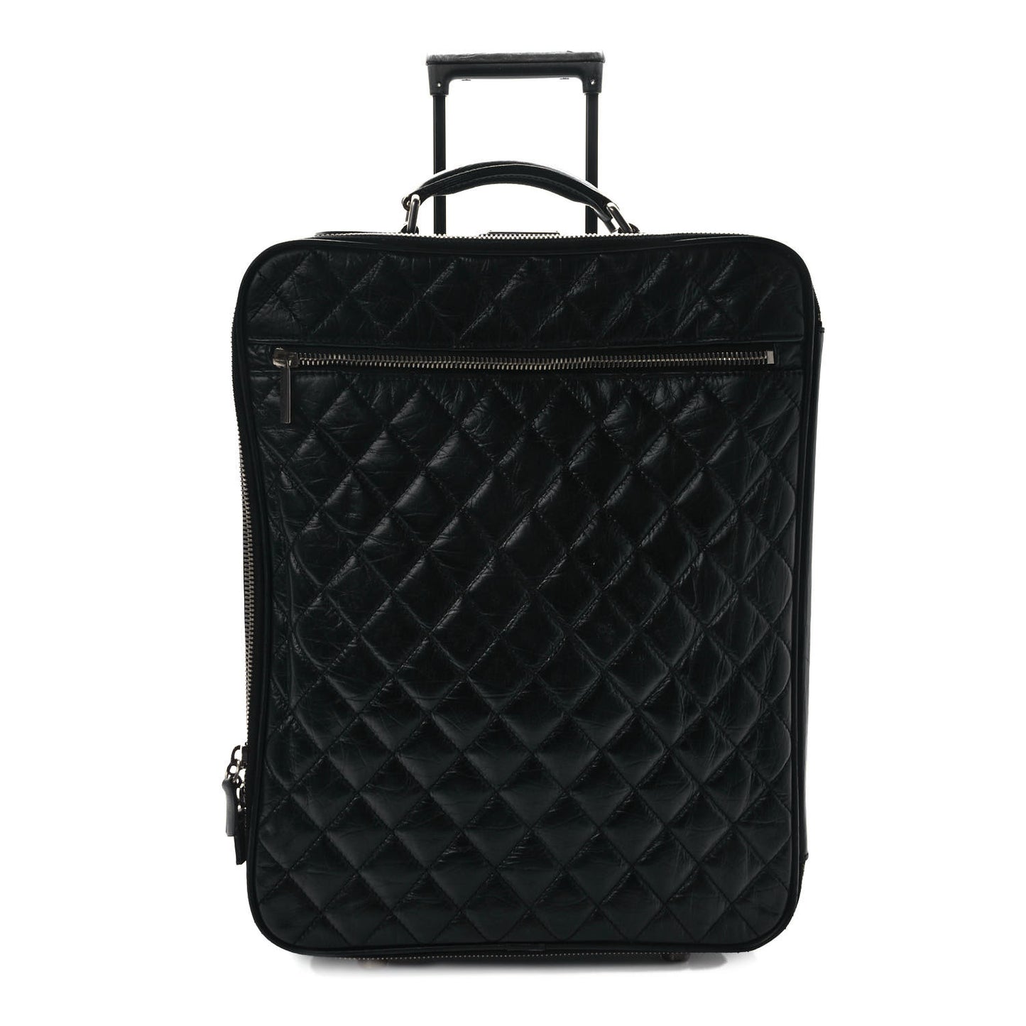 Aged Calfskin Quilted Case Trolley Black