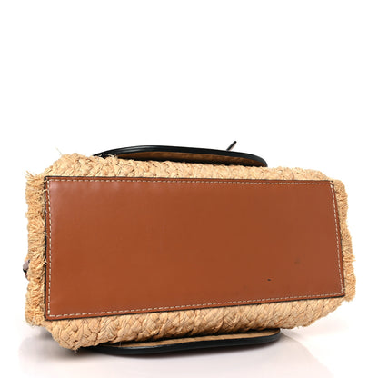 Loewe Raffia Calfskin Small Gate Tote Tan Naturel 4 of 9