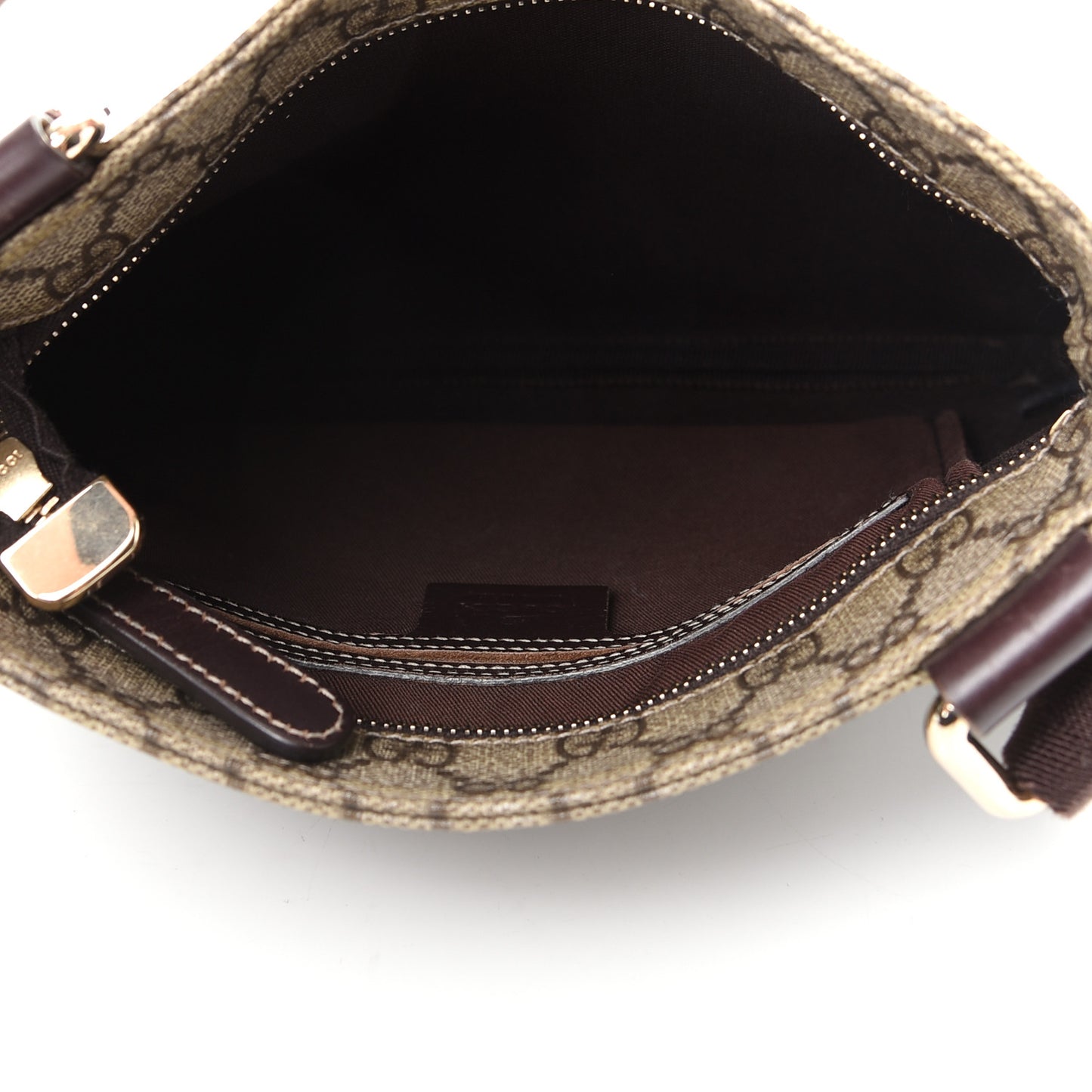 GG Supreme Monogram Small Flat Messenger Bag Dark Brown