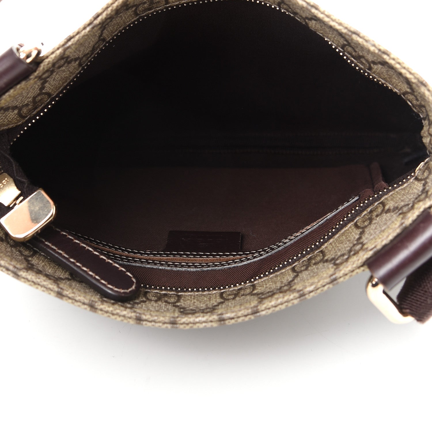 Gucci GG Supreme Monogram Small Flat Messenger Bag Dark Brown 5 of 9