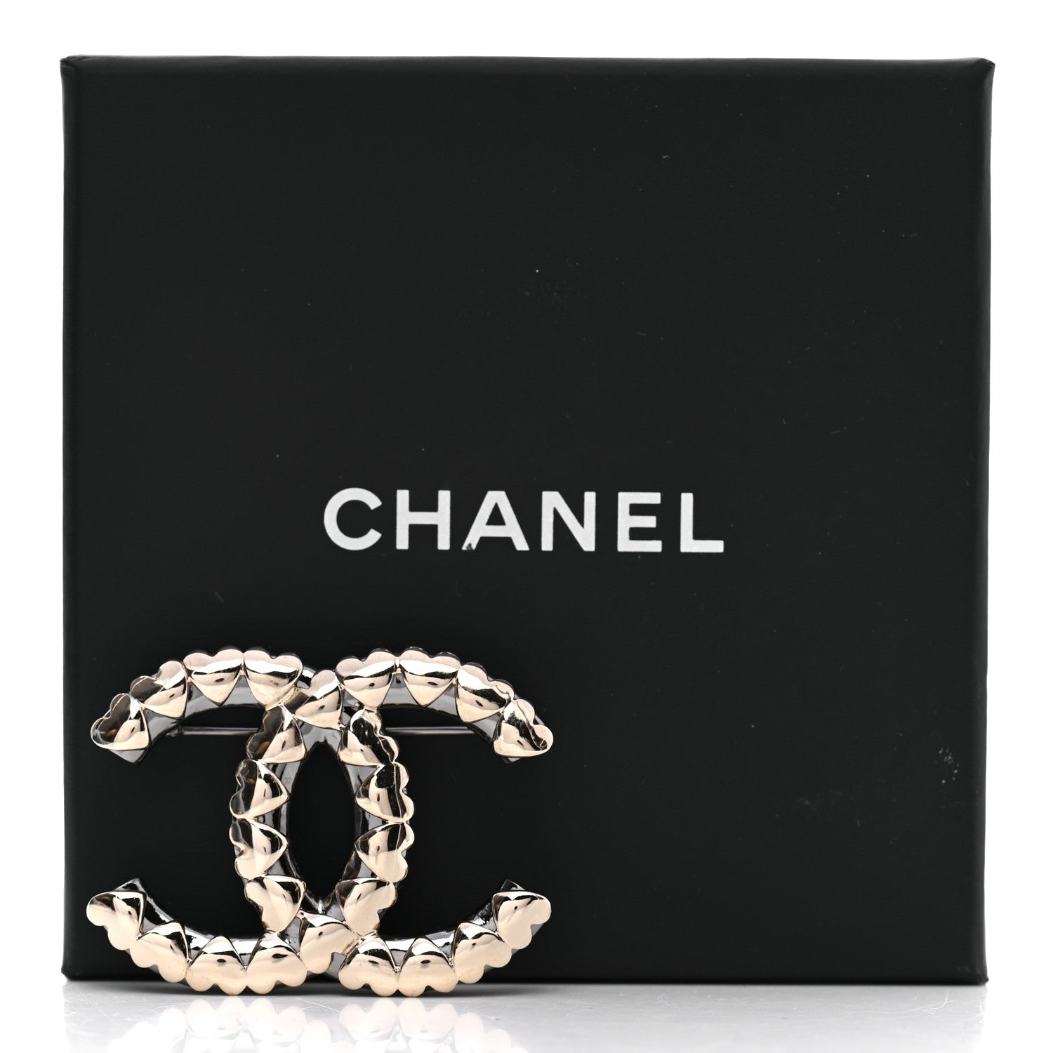 Chanel Metal CC Heart Brooch Gold Silver 5 of 5