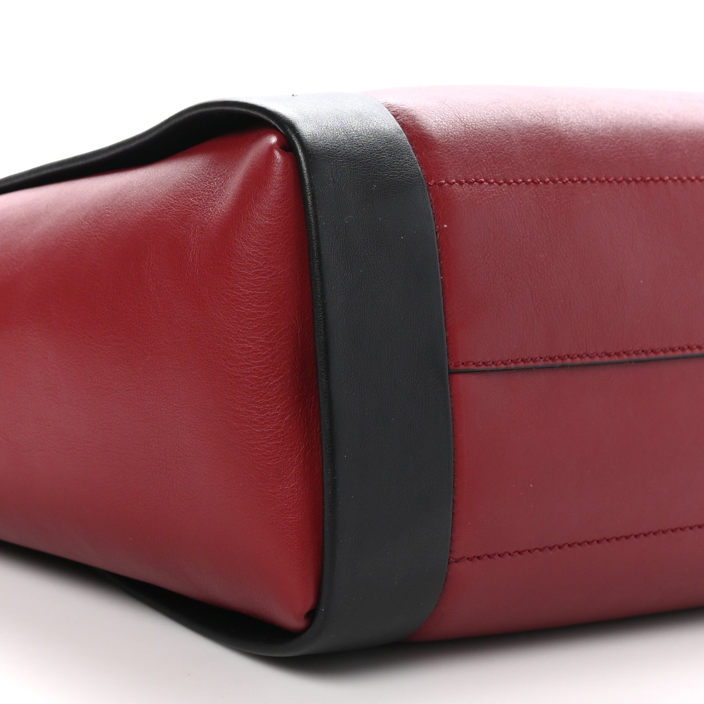 Calfskin Embossed Signature Shopper Black Red