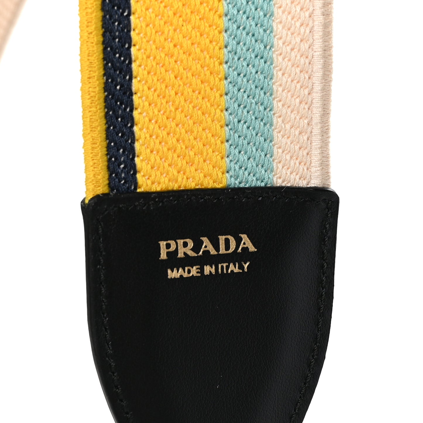 Canvas Calfskin Logo Shoulder Strap Yellow Blue