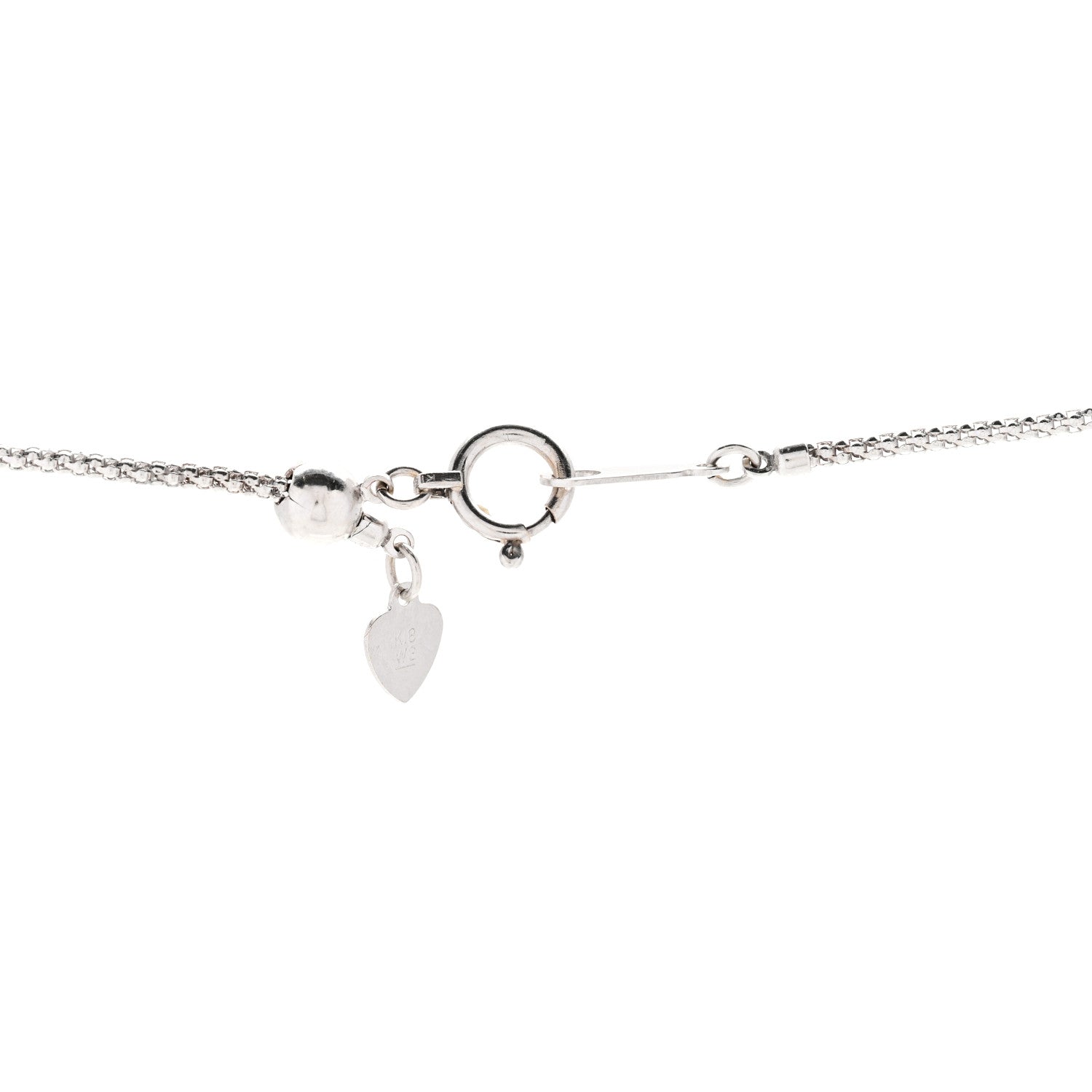 Parker & West by FASHIONPHILE 18K White Gold Diamond Pave Drop Pendant Adjustable Necklace 4 of 5