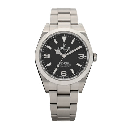 Rolex Stainless Steel 39mm Oyster Perpetual Explorer Watch Black 214270 1 of 5