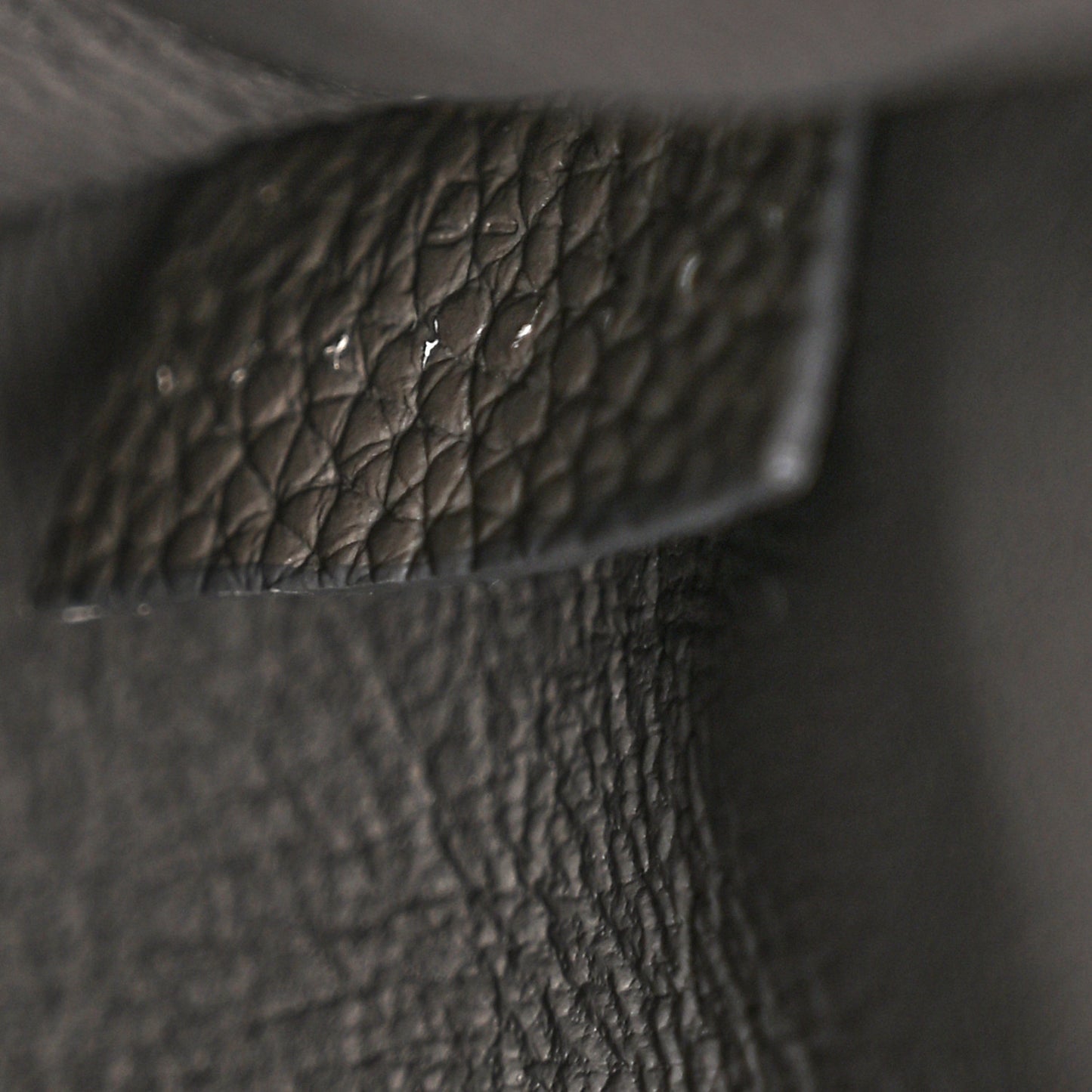 Grained Calfskin Small 16 Top Handle Bag Medium Grey