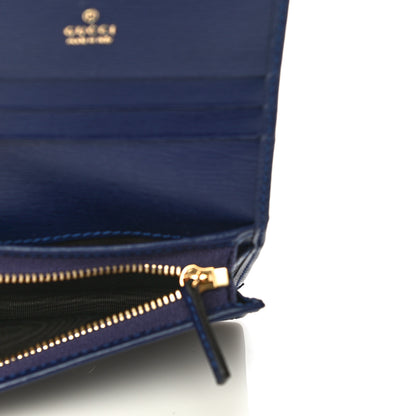 Gucci Shangai Calfskin Polka Dot Horsebit 1955 Card Case Wallet Blue Orange Sailor Blue 5 of 11