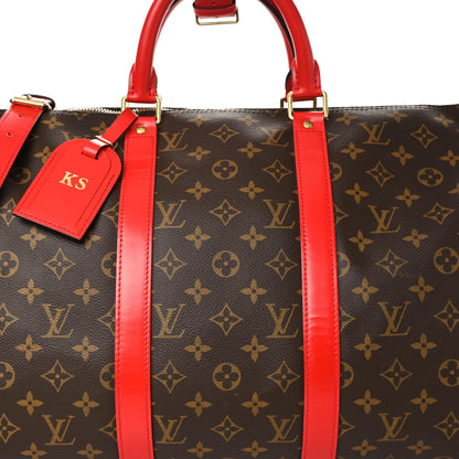 Louis Vuitton Calfskin Monogram Keepall Bandouliere 50 Coquelicot 6 of 8