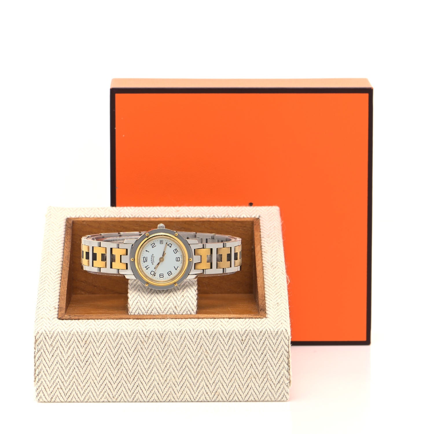Hermes Stainless Steel 24mm Clipper Quartz Watch Gold 5 of 5