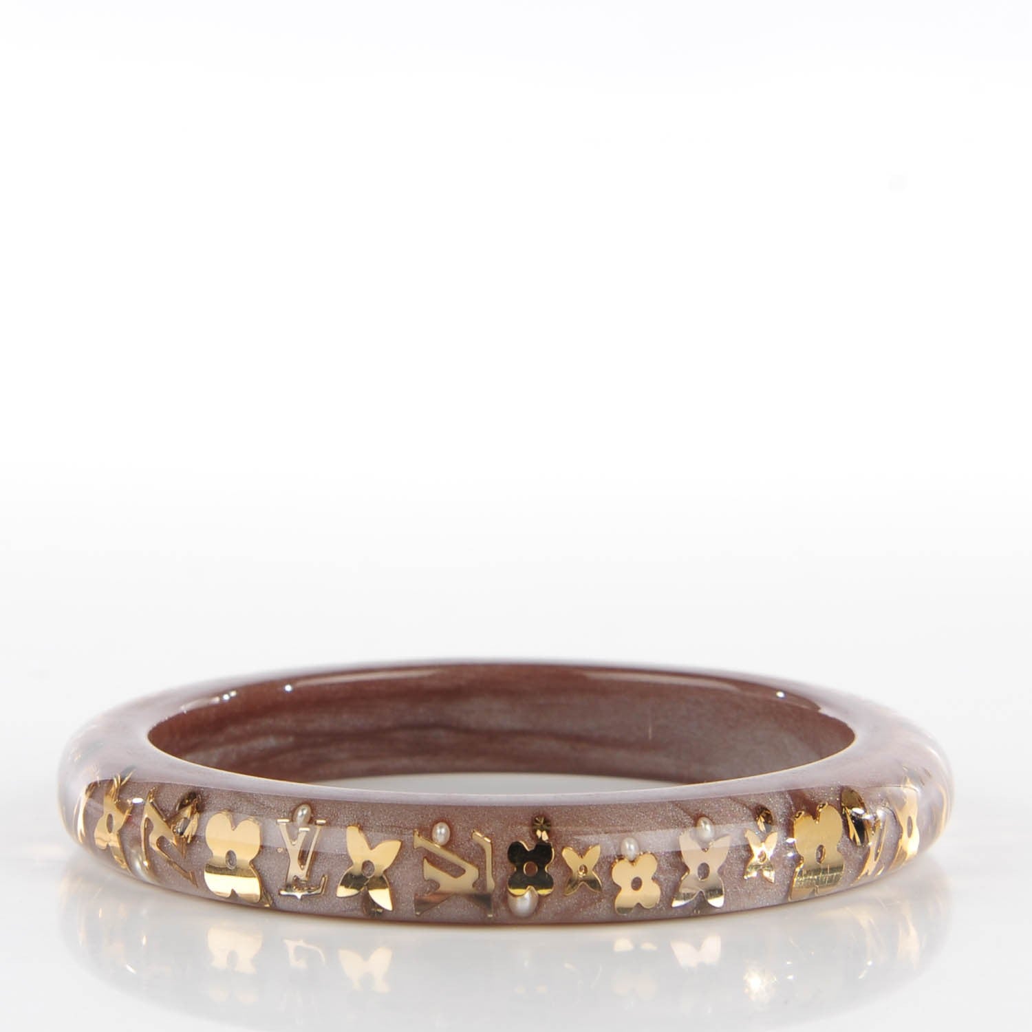 Louis Vuitton Resin Swarovski Pearl Medium Inclusion Bracelet PM Praline 3 of 5