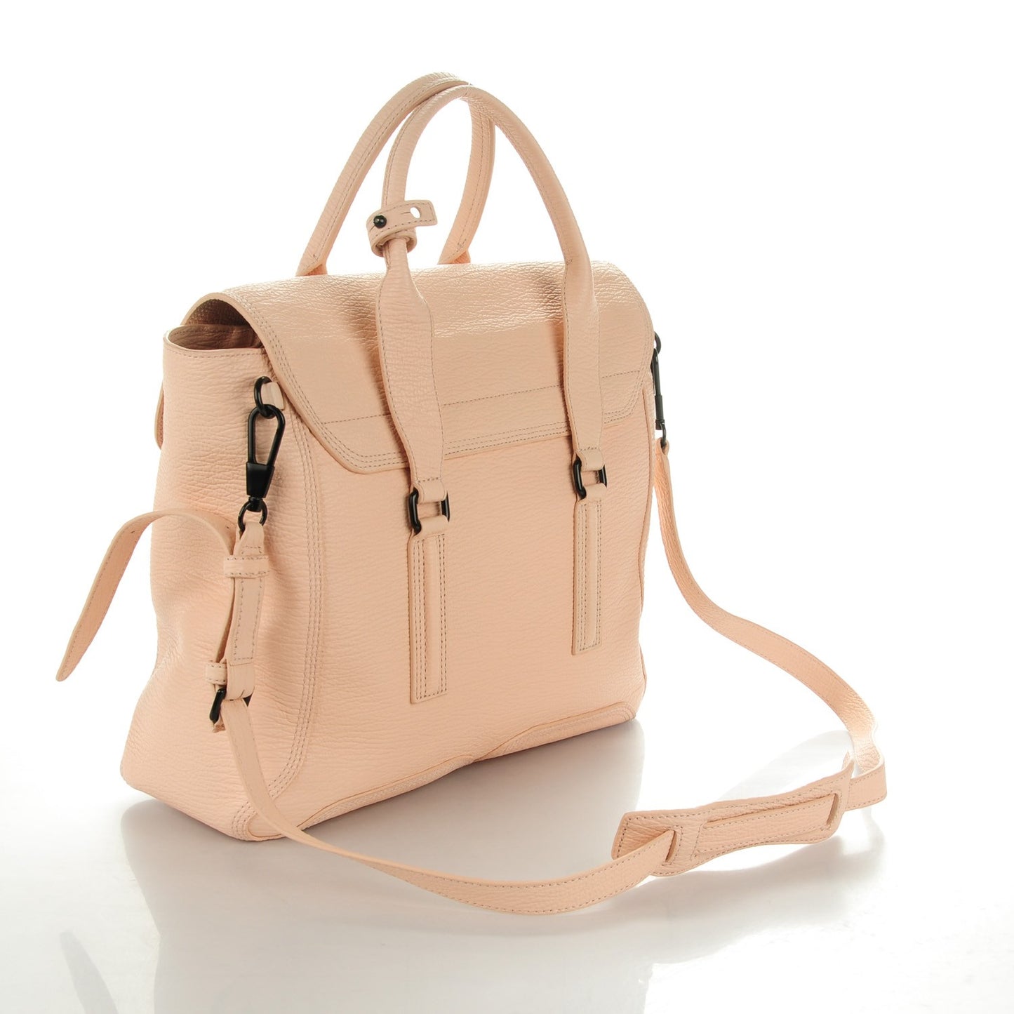 3.1 Textured Calfskin Large Pashli Satchel Blush