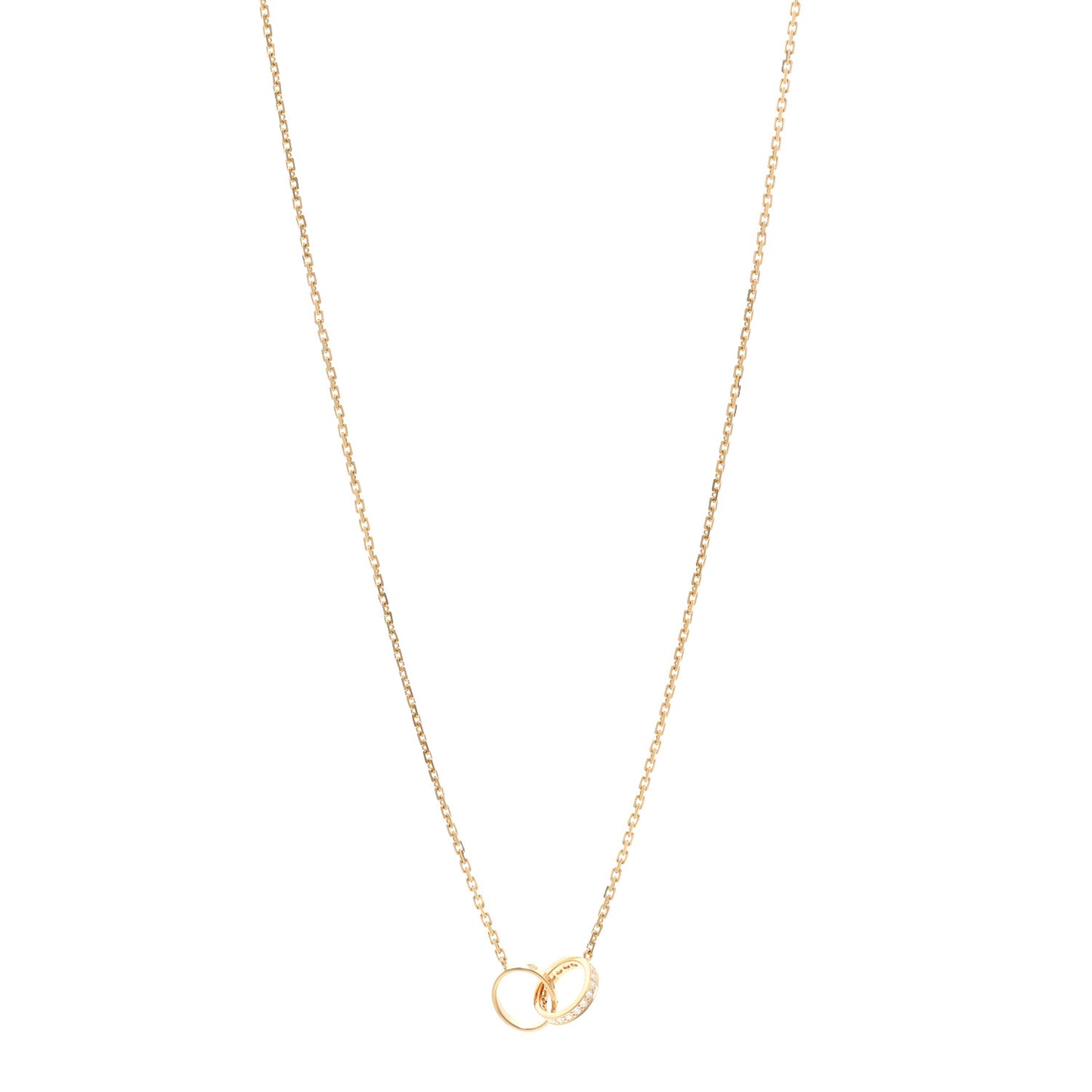 18K Yellow Gold Diamond Interlocking LOVE Necklace