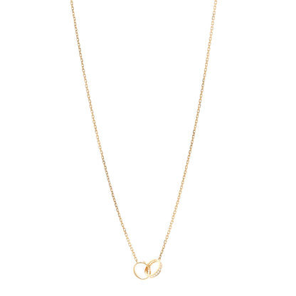 Cartier 18K Yellow Gold Diamond Interlocking LOVE Necklace 1 of 4