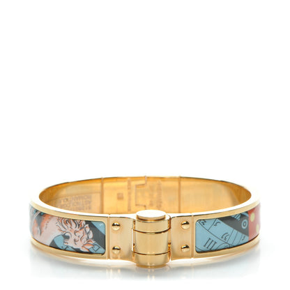 Hermes Enamel Printed Astrologie a Pois Hinged Bracelet S Romantique 1 of 5