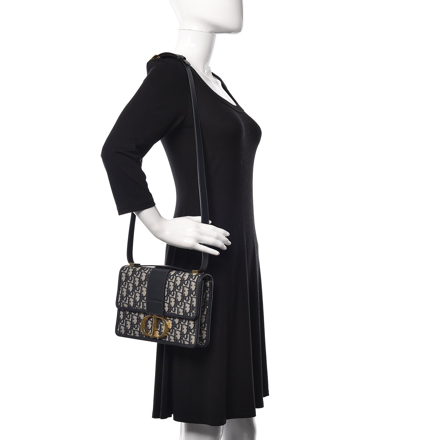Christian Dior Oblique 30 Montaigne Flap Bag Blue 1 of 11