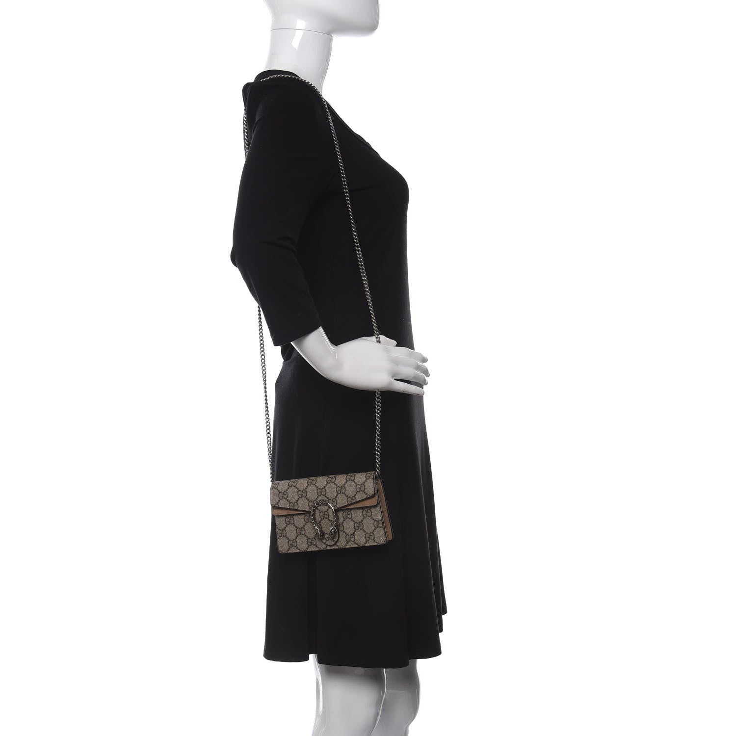 Gucci GG Supreme Monogram Super Mini Dionysus Shoulder Bag Taupe 2 of 9
