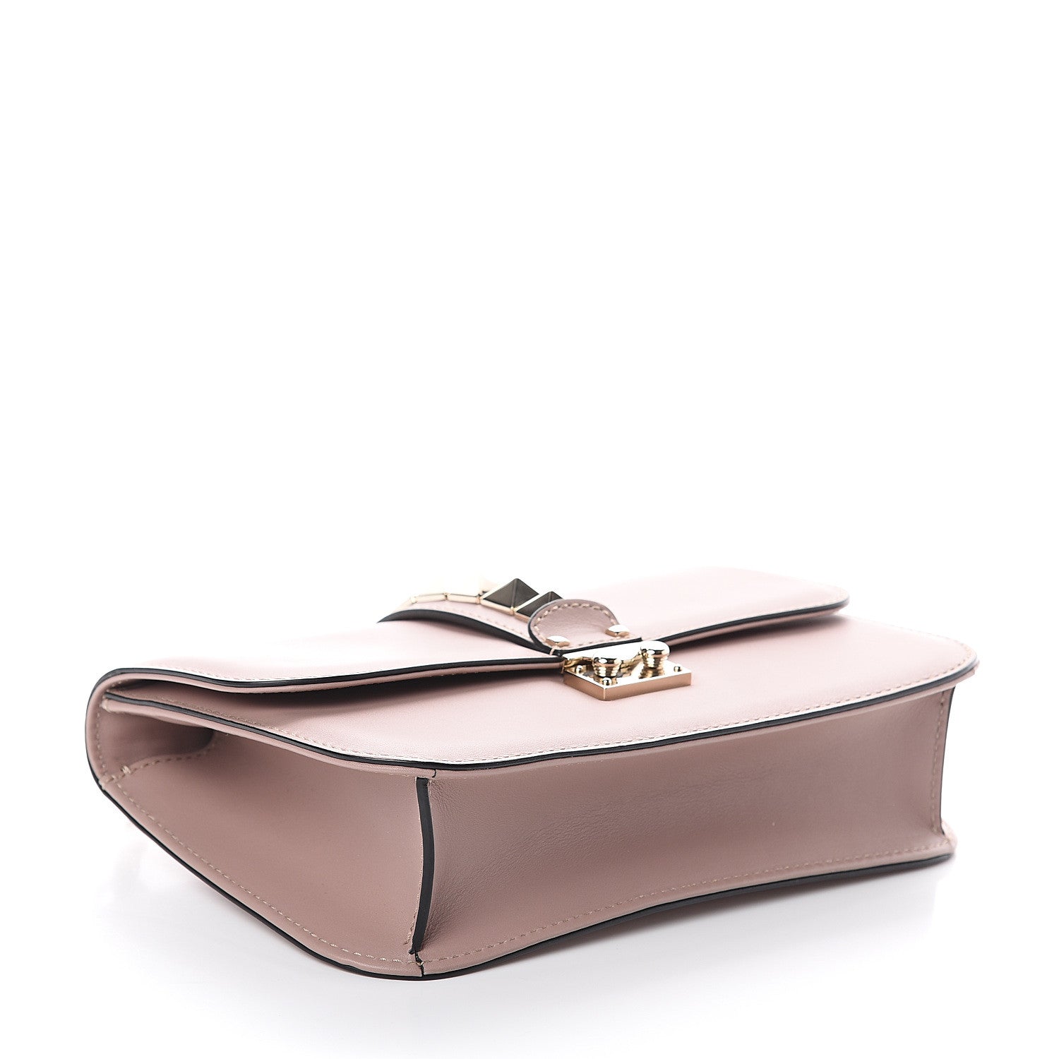 Valentino Garavani Vitello Medium Glam Lock Rockstud Flap Poudre 3 of 7