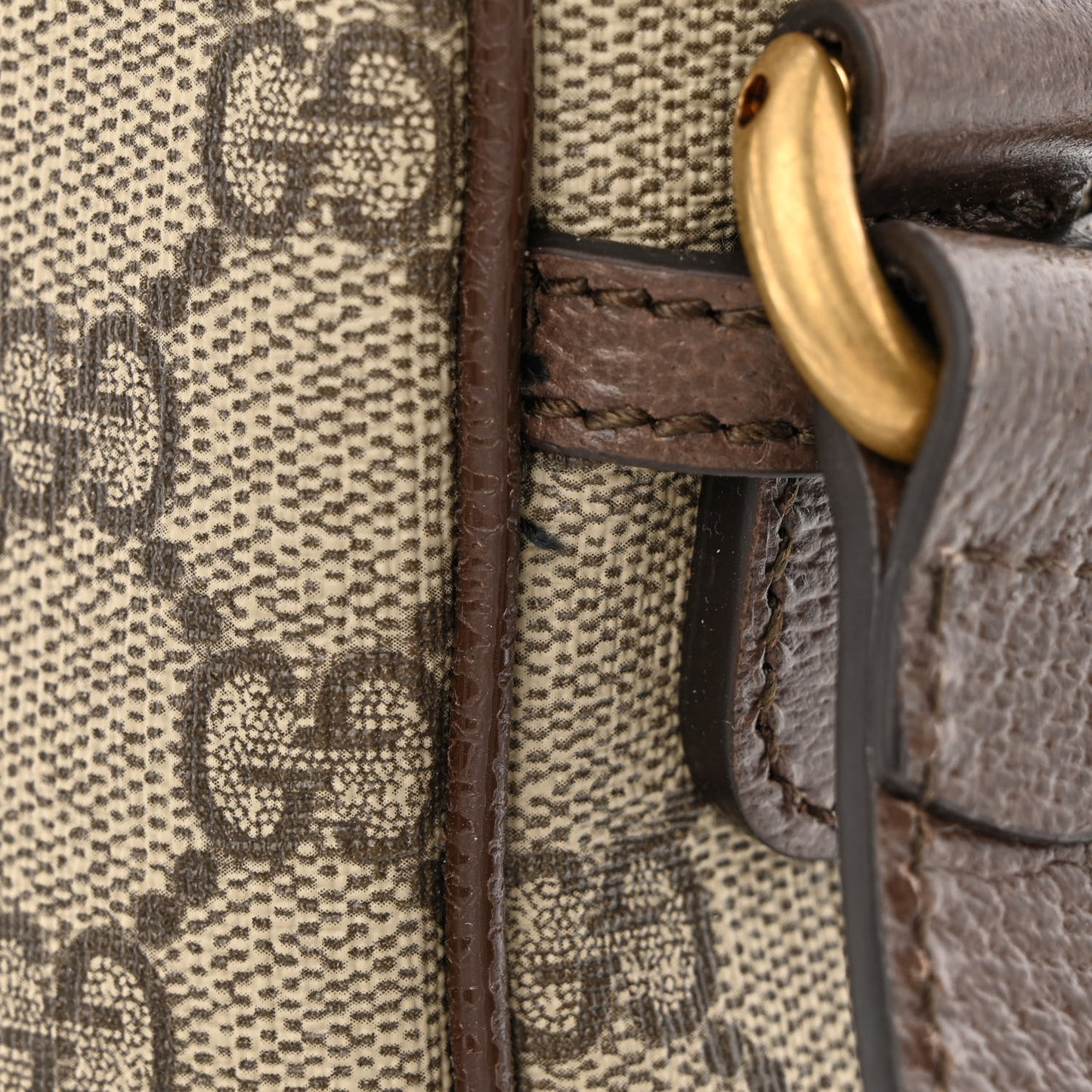 GG Supreme Monogram Web Small Ophidia Messenger Bag Brown