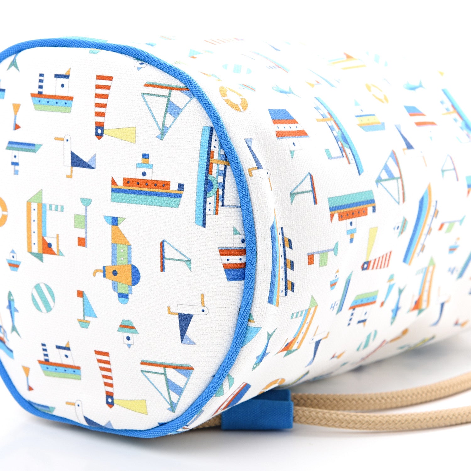 Hermes Canvas Petit Chalutier Duffle Bag Azur 9 of 10