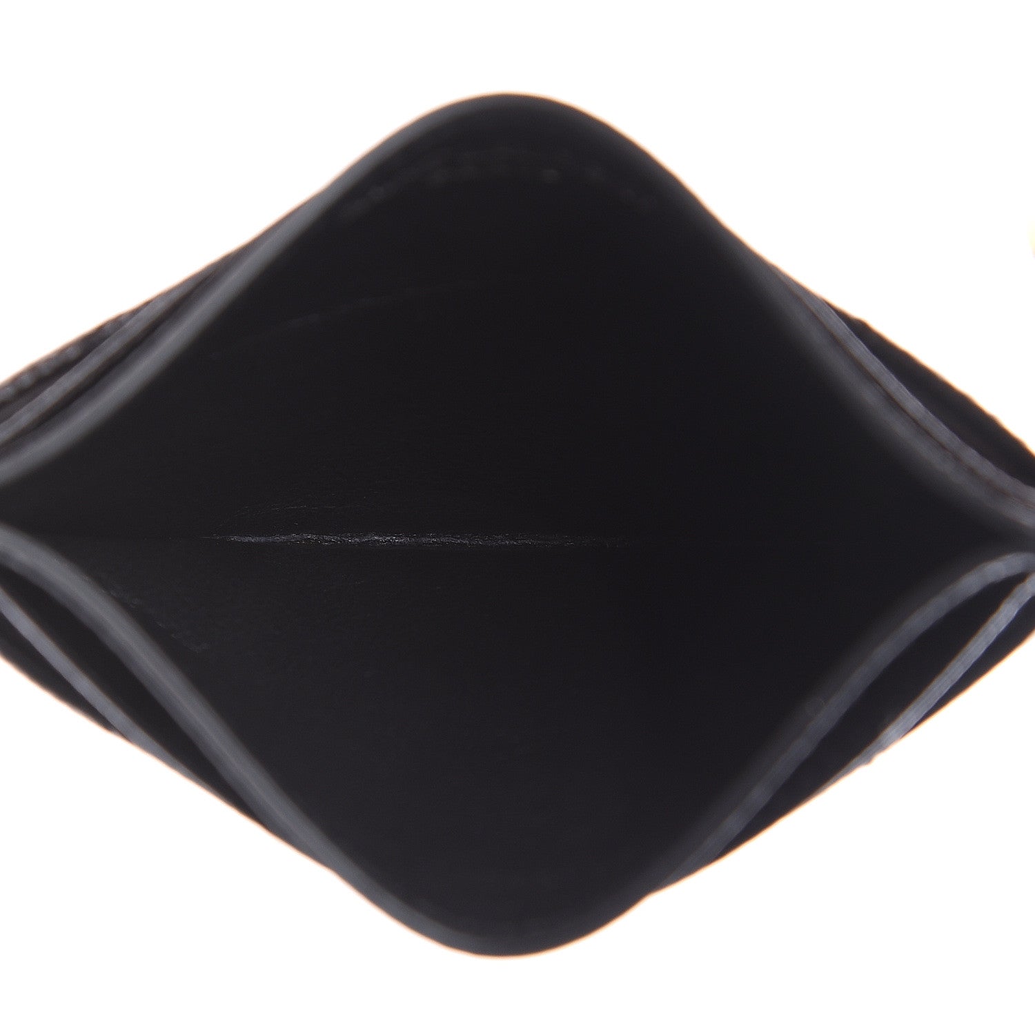 Saint Laurent Grain De Poudre Matelasse Chevron Monogram Credit Card Case Black 5 of 8